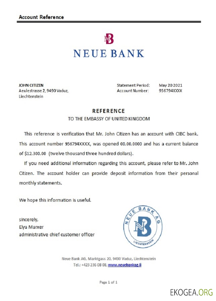 Liechtenstein , Neue Bank , référence template